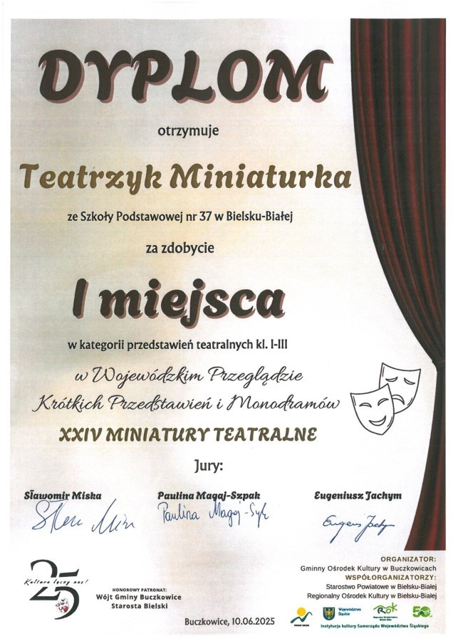 Teatrzyk "Miniaturka" zajął I miejsce!